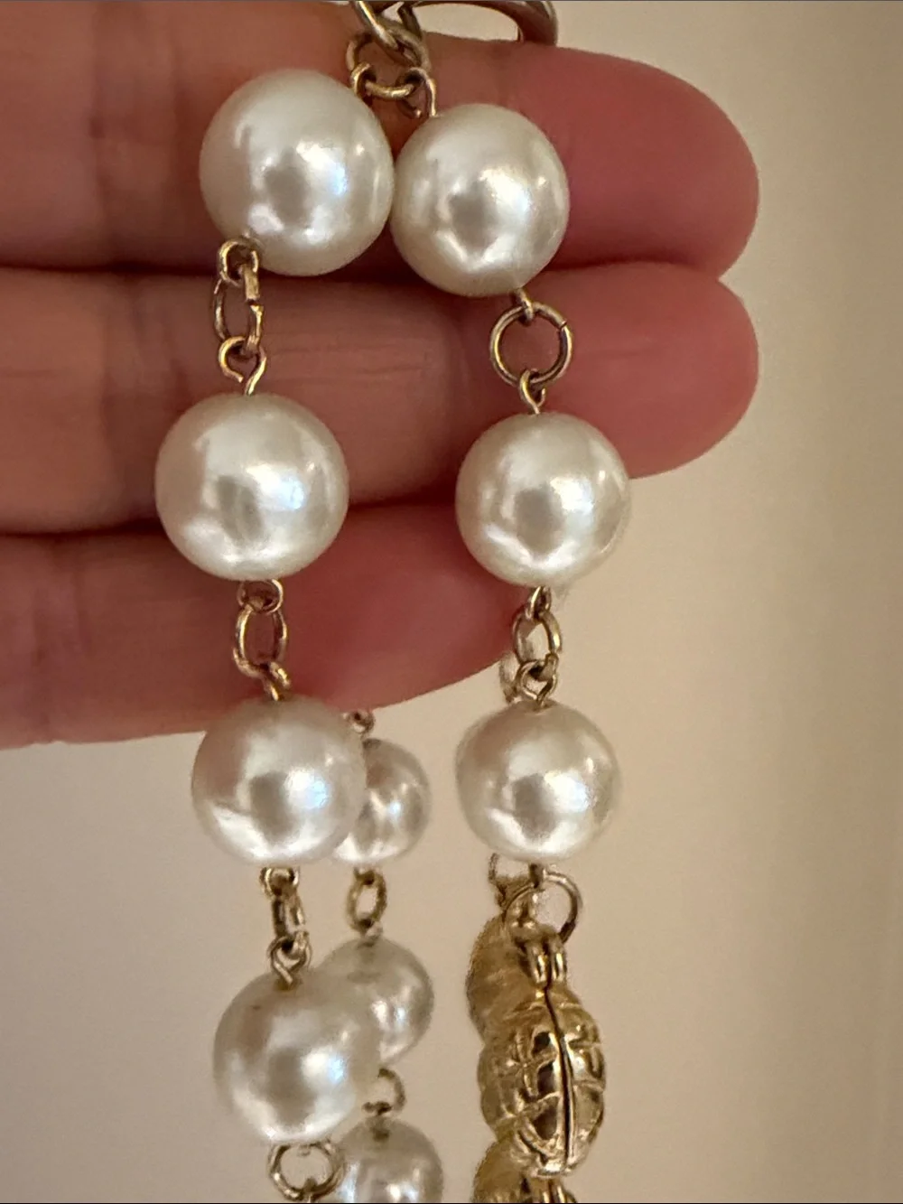 Chanel Gold  and White Vintage Pearl Necklace - Timeless Layered Style